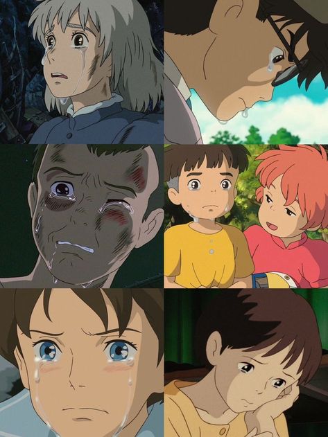 Tears flowing in Studio Ghibli ~.~ Miyazaki Art, Studio Ghibli Fanart, Cartoon Expression, Personajes Studio Ghibli, Studio Ghibli Characters, Ghibli Artwork, Studio Ghibli Art, Drawing Expressions, Ghibli Movies