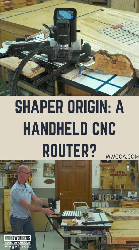 The Shaper Origin has been in the marketplace for some time now. It’s a very unique and interesting tool. It looks like a hand-held router, but acts like a CNC router. We want to help you understand how the Origin works so you can decide if this tool would be a good addition to your shop. Have a look. Shaper Origin Projects, Hand Held Router, Cnc Router Projects, Router Projects, Wood Router, Wood Work, Cnc Router, Woodworking Tips, Cnc Machine