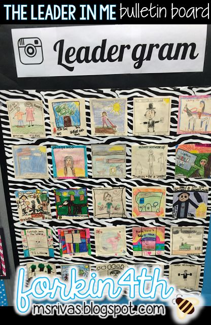 Inspiring Leaders with Leadergram! (Leader in Me Bulletin Board) Leader In Me Bulletin Board, Leadership Bulletin Boards, The Leader In Me, Habits Of Mind, Seven Habits, Leader In Me, 4th Grade Classroom, School Leader, Educational Leadership