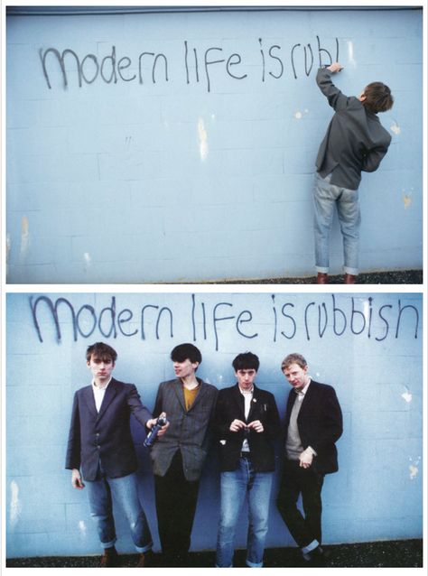 Blur Aesthetics Band, Blur Modern Life Is Rubbish, Modern Life Is Rubbish Blur, Modern Life Is Rubbish, Brit Pop, Blur Band, Band Photoshoot, Around The Fur, Graham Coxon