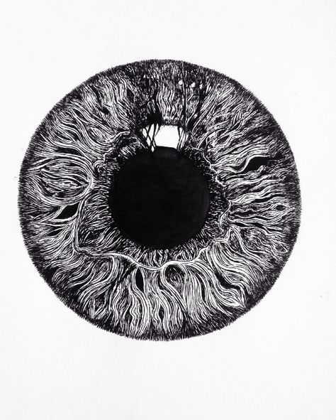 Grayscale Art Reference, Eye Drawing Pen Ink, Ink Eye Drawing, Eye Ink Drawing, Eye Black And White Drawing, Eye Painting Black And White, Black And White Pen Art, Dark Pen Art, Scary Eye Drawing