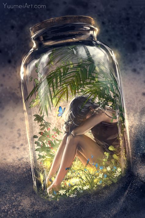 Yuumei Art, Fete Anime, Arte Fantasy, 판타지 아트, Dreamy Art, In A Jar, Art Tutorial, Digital Art Girl, Beautiful Fantasy Art