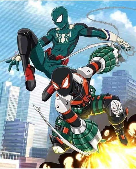 My Hero Academia Spiderman, Spiderman Deku, Arte Aries, Spiderman Suits, Bakugou Manga, Spiderman Artwork, Spider Art, Marvel Spiderman Art, Pahlawan Super