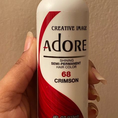 Hair Dye Crimson Creative Image Adore In Color Crimson 68 4 Oz Different Color Reds For Hair, Crimson Hair Color, Best Burgundy Hair Dye, Ruby Red Hair Color, Bright Red Hair Dye, Crimson Red Hair, Hair Dye Natural, Adore Hair Dye, Burgundy Red Hair