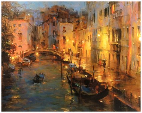 Drizzle in Venice Venice Painting, Wow Art, Beginner Painting, Venice Italy, Urban Landscape, Fine Art Gallery, Featured Artist, Land Scape, Painting Inspiration