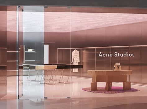 The new signature store design of fashion label Acne Studios | STYLEPARK Acne Store, Store Concept, Acne Studio, Acne Shop, Retail Store Design, Up House, Dark Interiors, Retail Interior, Store Interior