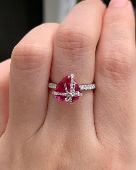 Ruby Red Heart Ring/ Solid Sterling Silver/ 2ct Simulated Ruby Love Shape/ Valentines Red Heart Love Ring Anniversary Gift Ribbon shape ring by JovaaJewels on Etsy Braided Diamond Ring, Red Diamond Ring, Custom Birthstone Ring, Ruby Wedding Band, Ruby Wedding, Diamond Heart Ring, Love Shape, Gift Ribbon, Heart Shaped Rings