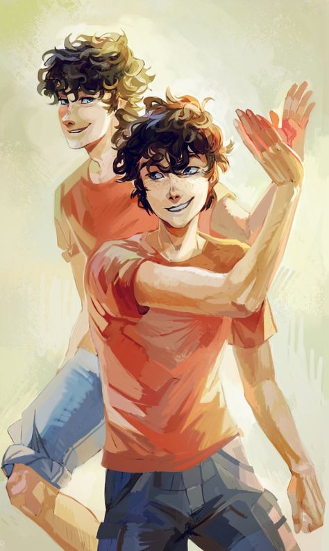 Travis (left) and Connor (right) PJO official art by Vira Connor Stoll, Percy Jackson Fanart, The Kane Chronicles, Rachel Elizabeth Dare, Percy Jackson Annabeth Chase, The Last Olympian, Zio Rick, Rick Riordan Series, Camp Jupiter