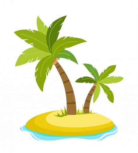 Island Doodle, Cartoon Palm Tree, Palm Tree Sticker, Water Drop Logo, Palm Tree Island, Holiday Logo, Background Beach, Sea Illustration, Palm Tree Silhouette