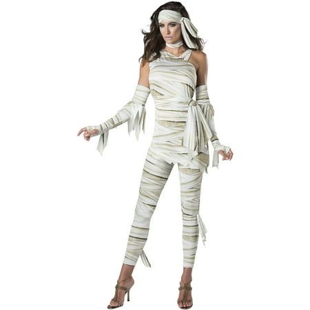 Look snatched while you're all wrapped up. Sassy and spooky, the Mummy Halloween Costume for Adults, Womens, by Way to Celebrate takes being wound up to a new level. Be the cool mum in your friend group! Pose for selfies in this comfortable and fashionable costume. This a perfect way to celebrate Halloween you're channeling your inner sorceress at a dorm, an office party, as a teacher, or a busy parent. Size: S.  Color: Off-White.