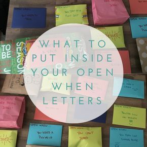 Inside Open When Letters, Open When Letter Ideas, Open When Letters Topics, Open When Cards, Letter To Best Friend, Open When Envelopes, Letter To Daughter, College Letters, College Mom