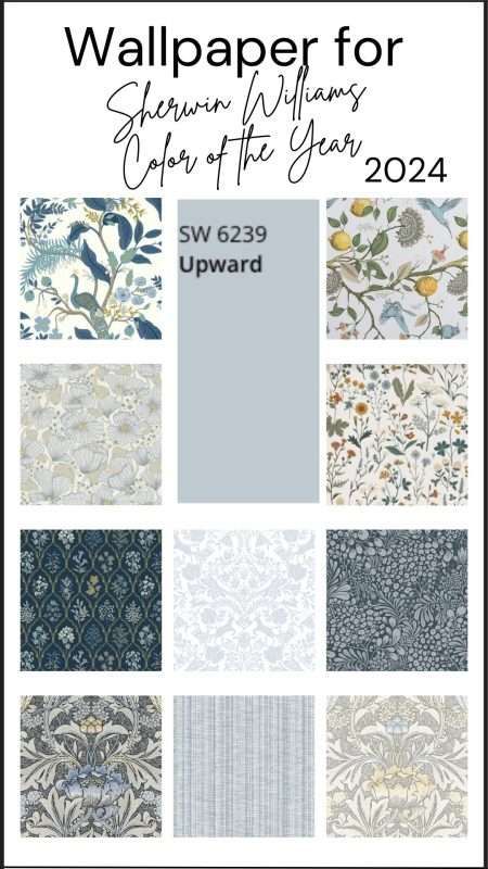 wallpaper to go with SW Upward 6239 Sw 6239 Upward, Sea Salt Wallpaper, Sherwin Williams Upward Kitchen, Upward Sherwin Williams Bedroom, Upward Sherwin Williams Bathroom, Sw Upward Bedroom, Sherwin Williams Upward Bathroom, Sherman Williams Upward, Sw Upward Paint