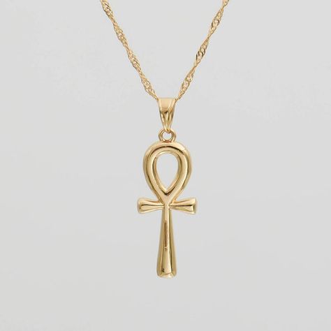 Ankh Pendant, Egyptian Ankh, Ankh Necklace, Egyptian Jewelry, Stacked Jewelry, Jewelry Lookbook, Stainless Steel Pendant, Girly Jewelry, Jewelry Inspo