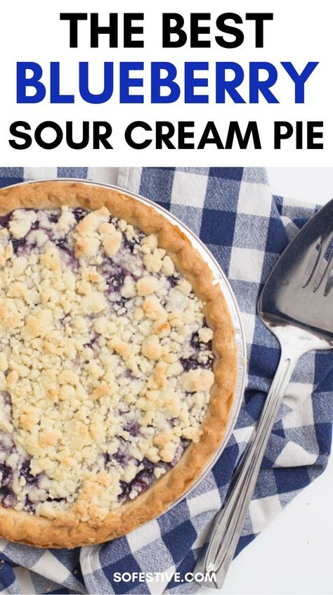 Blueberry Sour Cream Pie, Sour Cream Pie, Blueberry Cream Pies, Blueberry Desserts Recipes, Blueberry Breakfast Cake, Summer Eats, Blueberry Desserts, Cream Pie Recipes, Berry Pie