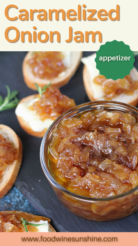 Discover the perfect balance of sweet and savory with our delicious onion jam recipe. Made with caramelized onions, red wine vinegar, and sugar, this versatile condiment is perfect for adding a burst of flavor to sandwiches, burgers, cheese boards, and more. Elevate your cooking with this easy-to-make onion jam that will impress your guests and become a staple in your kitchen. Caramelized Onion Jam Recipe, Onion Jam Recipe Simple, Sweet Onion Jam Recipe, Crockpot Onion Jam, Canning Onion Jam, Onion Jam Recipe Canning, Onion Jam For Burgers, Onion Jelly Recipe, Red Onions Recipes