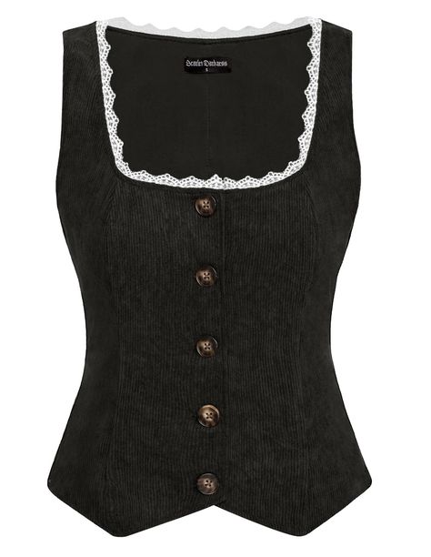 PRICES MAY VARY. SOFT CORDUROY FABRIC: The women renaissance vest with high-quality corduroy adds texture and depth to your ensemble. It serves as an ideal layering piece provides warmth and comfort during the cooler months VINTAGE INSPIRED DESIGN: The women pirate vest featuring a timeless button-down front and delicate lace trim for a touch of Victorian charm FLATTERING FIT: This vintage vest top boasts a form-fitting design that hugging your curves in all the right places while providing a co Corduroy Corset Top, Button Up Corset Outfit, Modern Victorian Style Clothing, 2000s Witchy Fashion, 50s Fashion For Women Casual, Cropped Button Up, Casual Whimsigoth Outfits, Casual Steampunk Outfits, Victorian Inspired Outfits