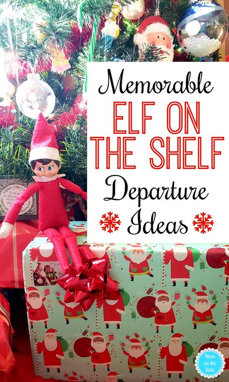 These Elf on the Shelf Departure Ideas and Elf on the Shelf Departure Letters are fun ways to send your Elf on the Shelf back to the North Pole in a memorable way! #elfontheshelf #elfontheshelfideas #elfideas #christmas #elfontheshelfprintable #elfontheshelfdeparture Elf On The Shelf Back, Letters Shelf, Wrapping Paper Backdrop, Elf Goodbye Letter, Elf Letters, Its Christmas Eve, Elf Kit, Awesome Elf On The Shelf Ideas, Elf Activities