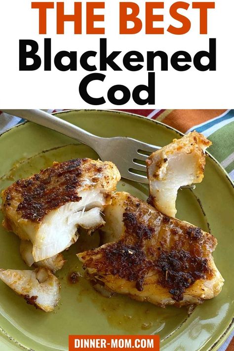 Cod Fish Recipes Stove Top, Cod On Stove Top, How To Cook Cod Fillets Stove Top, Stove Top Cod Recipes, Blackened Cod Recipes, How To Cook Cod, Blackened Cod, Cod Dishes, Cod Fillets