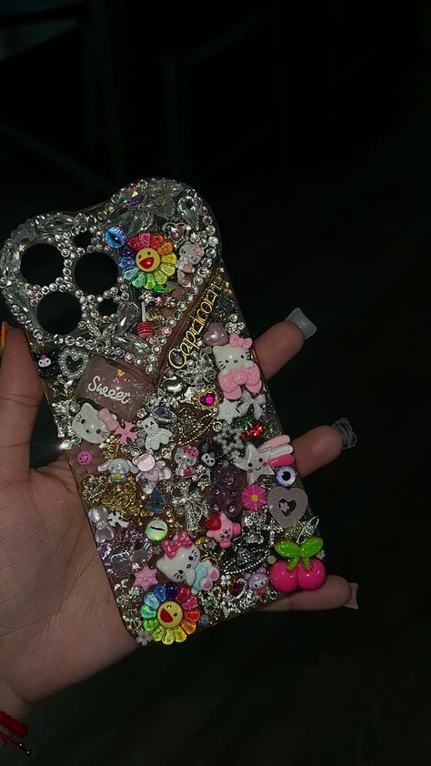 Blinged Phone Cases, Hello Kitty Junk Phone Case, Junk Phone Case Pink, Junky Phone Case, Junk Charm Phone Case, Junk Case Iphone, Junk Iphone Case, Charm Phone Cases, Junk Cases Iphone