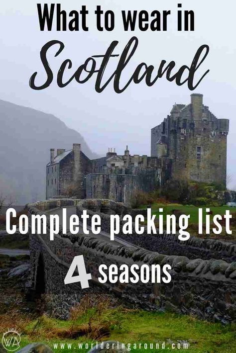 Packing List For Scotland, What To Pack For Scotland, Pack For Scotland, What To Wear In Scotland, Scotland Packing List, Travel Ireland Tips, What To Pack For Vacation, Winter Packing List, Scotland Vacation