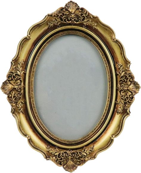 PRICES MAY VARY. MATERIAL - The picture frame is made of high quality resin , attahced stain-resistance glass front which gives a clear view of your picture and preserves the life of your photo. VINTAGE SCULPTURE - The bronze gold frame matching with delicate noble carvings. Timeless style will be added to your photo display with this charming collection inspired by vintage fashion. EASY TO USE - There is a hooks on the frame, it can hanged on the wall. It comes with easy opening tabs at the bac Antique Photo Frames, Vintage Picture Frame, Oval Picture Frames, Antique Picture Frames, Vintage Sculpture, Picture Frame Molding, Tabletop Display, Picture Frame Shop, Vintage Picture