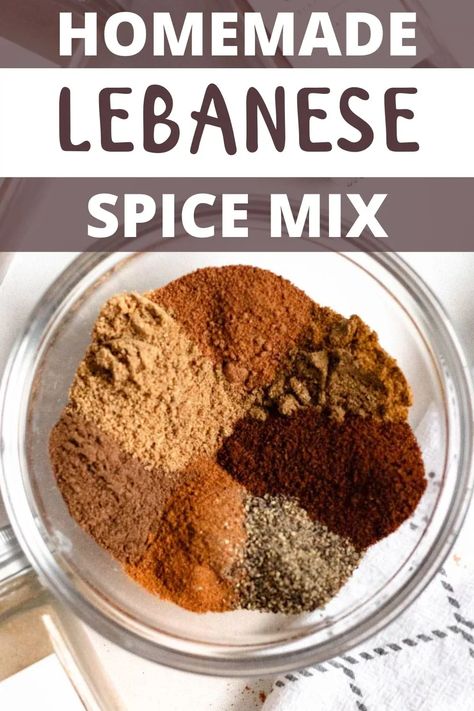 Seven Spice is a traditional Lebanese spice mixture that provides amazing flavor to meat, rice and grilled vegetables. Making your own mix at home is easier than you think! Lebanese 7 Spice Blend, Lebanese Seven Spice Recipe, 7 Spice Recipe, Seven Spices Recipe, Lebanese Spices, Lebanese Recipes Authentic, Salad Seasoning, Seven Spice, Diy Condiments