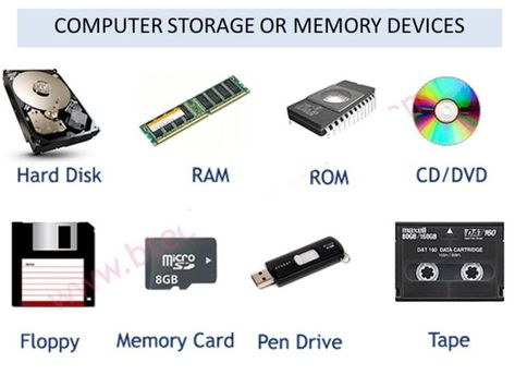 Computer Input, Processing, Output and Storage Devices ~ GreatMike Computer Lab Classroom, Computer Notes, Computer Shortcut Keys, Computer Memory Types, Computer Lessons, Computer Drawing, Computer Projects, Technology Lessons, Computer Basic