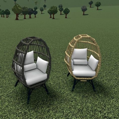 Villemo on Instagram: "A rattan chair. it's clonable and the price is 7.2K #bloxburghouse #bloxburgbuild #bloxburgbuilds #bloxburgdecals #bloxburghacks #bloxburghouseideas #bloxburgroblox #bloxburg #roblox #robloxroyalehigh #robloxadoptme #rattanchair #chair #chairdesign" Bloxburg Back Porch Ideas, Bloxburg Zen Garden, Custom Sofa Bloxburg, Custom Bloxburg Couch, Bloxburg Sofa Ideas, Bloxburg Chair Design, Bloxburg Corner Ideas, Bloxburg Front Garden Ideas, Bloxburg Sitting Area