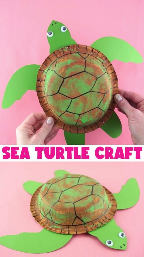 Sea Turtle Craft, Paper Turtle, Kunst For Barn, Turtle Craft, Under The Sea Crafts, العمل الجماعي, Babysitting Crafts, Paper Bowl, Turtle Crafts