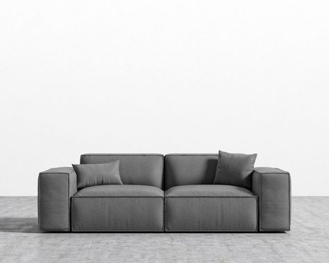 Large Grey Corner Sofa, Grey Corner Sofa, Corner Couch, Rove Concepts, Velvet Living Room, Modern Upholstery, Black Sofa, Three Seater Sofa, L Shaped Sofa