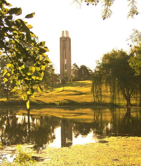 Lawrence, KS: potters pond with reflection of campanile Rock Chalk Jayhawk, Lawrence Kansas, Rock Chalk, Lawrence Ks, University Of Kansas, Places Ive Been, Kansas, Favorite Things, Chalk