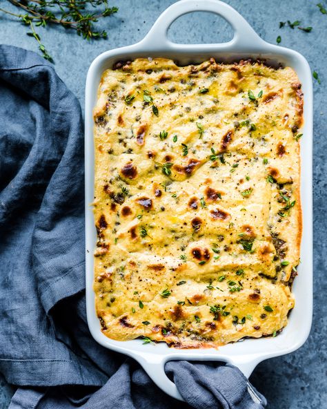 Creamy Lentil Winter Bake (Vegan, Gluten-Free) Lentil Bake, Vegan Main Dish, Rainbow Plant Life, Vegetable Bake, French Green Lentils, Vegan Mashed Potatoes, Winter Baking, Winter Comfort Food, Baked Vegetables