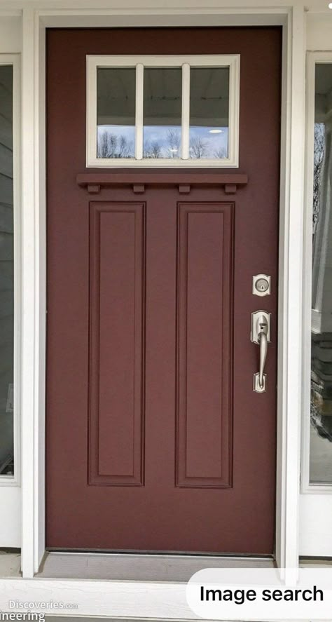 Burgundy Front Doors, Maroon Front Door, Burgundy Front Door, Burgundy Interior, Red Front Door, Black Interior Doors, House Color Palettes, House Color, Red Interiors