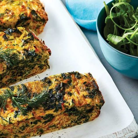 Silverbeet and sweet potato frittata Fritatta Recipe, Sweet Potato Frittata, Healthy Frittata, Potato Frittata, Quiche Recipes Easy, Healthy Food Guide, Packed Lunches, Gf Recipes, Quiche Recipes