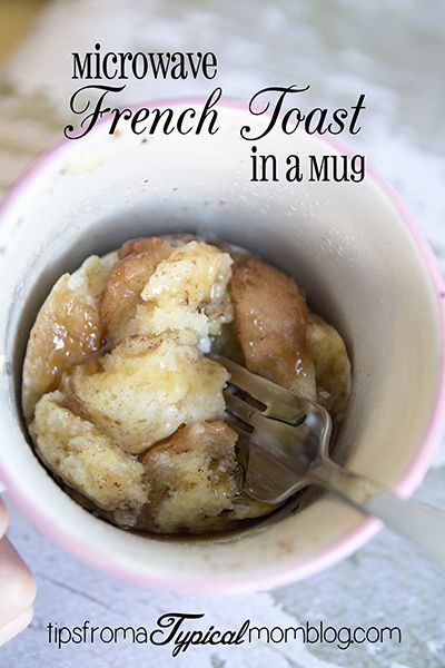 French Toast In A Mug, Breakfast In A Mug, Microwave Mug Recipes, Mug Cakes, Mug Recipes, Microwave Cooking, In A Mug, Microwave Recipes, How To Make Breakfast