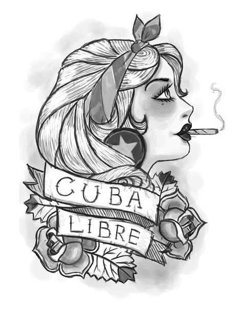 Cuban Tattoos, Chaotic Pics, Woman Tattoos, Strong Woman Tattoos, Ib Art, Tattooed Girl, Cuban Food, Flag Tattoo, Tool Roll