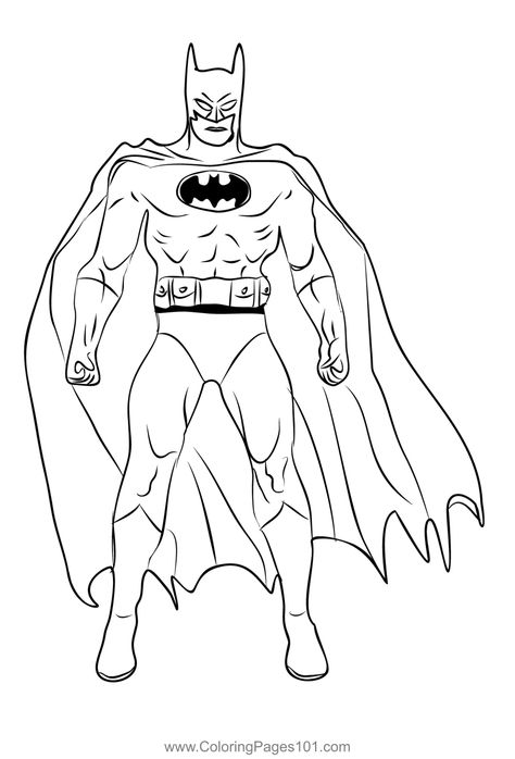 Batman 1 Coloring Page Super Hero Coloring Sheets, Batman Coloring, Superman Coloring Pages, Cute Batman, Batman Coloring Pages, Avengers Coloring Pages, Batman Cartoon, Monster Truck Coloring Pages, Superhero Coloring Pages