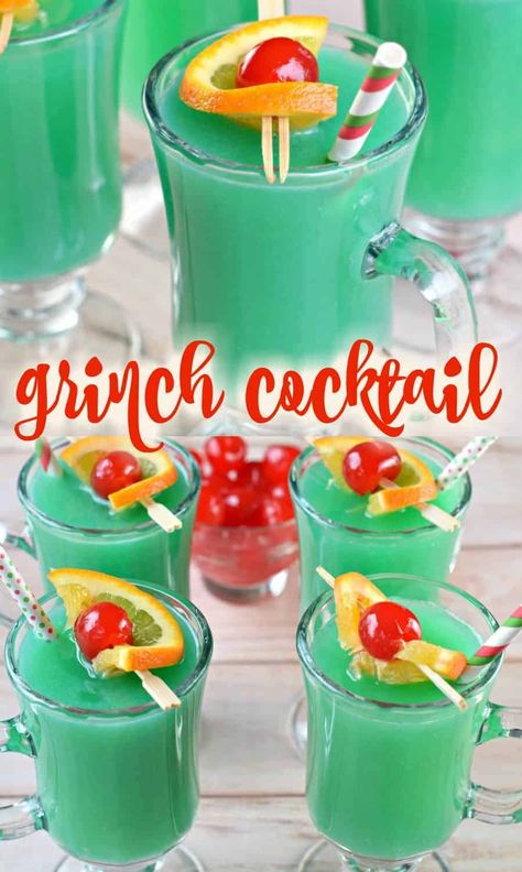 Slushy Alcohol Drinks, Weihnachtlicher Cocktail, Grinch Drink, Xmas Cocktails, Holiday Drinks Alcohol, Xmas Drinks, Christmas Drinks Alcohol Recipes, Christmas Drinks Recipes, Christmas Party Drinks