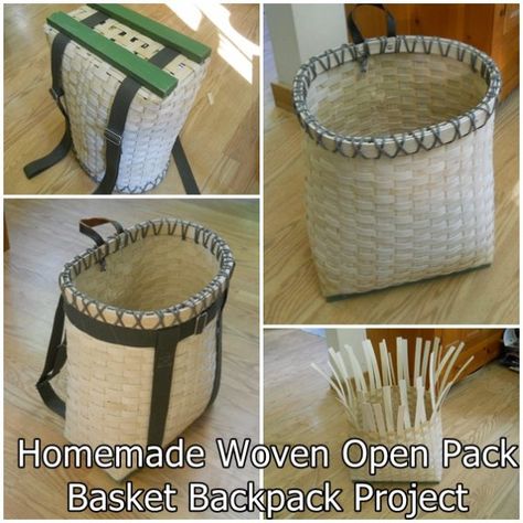 Homemade Woven Open Pack Basket Backpack Project Homesteading  - The Homestead Survival .Com Basket Weaving For Beginners, Diy Basket Weaving, Basket Backpack, Pack Basket, Backpack Project, Hantverk Diy, Making Baskets, Basket Weaving Diy, Basket Weaving Patterns