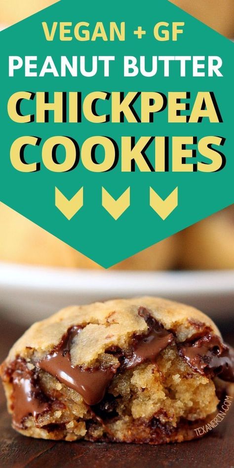 Chick Pea Dessert, Chickpea Chocolate Chip Cookies, Healthier Cookies, Chocolate Chip Cookie Dough Bites, Peanut Butter Chocolate Chip Cookie, Chickpea Cookie Dough, Chickpea Cookies, Vegetarian Diets, Gf Cookies