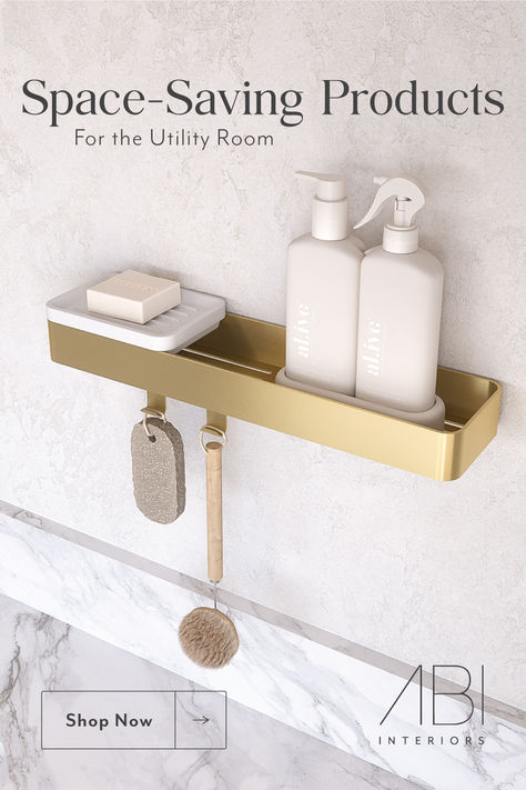 Our space-saving range of stylish small wall-mounted basins, towel rails, soap bottle holders, and storage caddies are ideal for compact utility rooms. 

Shop our complete range of utility room accessories on our website today.

✓ Free shipping on orders over £500*
✓ 30-day change of mind returns
✓ Up to 25 years additional warranty
*Exclusions apply Towel Rail Ideas, Abi Interiors, Small Basin, Arts And Crafts House, Laundry Room Inspiration, Small Bathroom Makeover, Brass Shower, Gorgeous Bathroom, Wall Mounted Basins