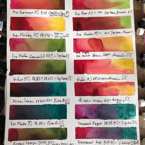 Watercolour Color Palettes, Paint Swatches Sketchbook, Watercolour Swatches, Ground Painting, Sakura Koi Watercolor, Watercolor Swatches, Color Theory Art, Learn Watercolor Painting, Watercolor Art Journal