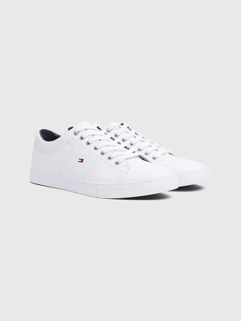 Flag Leather Sneaker | Tommy Hilfiger Tommy Hilfiger Shoes Mens, Tommy Sneakers, Sneaker Tommy, Tommy Shoes, Chanel Men, Tommy Hilfiger Store, Tommy Hilfiger Sneakers, Leather Sneakers Men, Men's Shoes Accessories