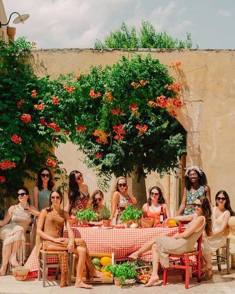 Liz Dvorkina on Instagram: "Your favourite bridal-squad as scene from an Italian movie. All credit to the incredibly creative duo @lesvaques & of course @simona_parisi_brilliantwedding who transformed this pool party into a Sicilian market 🌶🍕" Mediterranean Hens Party, Italian Themed Bachelorette, Italian Summer Bachelorette Theme, Italian Market Party, 30th Birthday Ideas For Women Themes Summer, Italian Party Aesthetic, Italian Summer Birthday Party, Birthday Italian Theme, Italy Themed Bachelorette Party