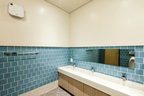 Gallery - Sorgo Arts School / design studio in tu:ne - 8 School Toilet Design, School Bathroom Design, School Toilet, School Restroom, Masonite Interior Doors, Kindergarten Interior, Classroom Interior, Kids Toilet, Daycare Decor