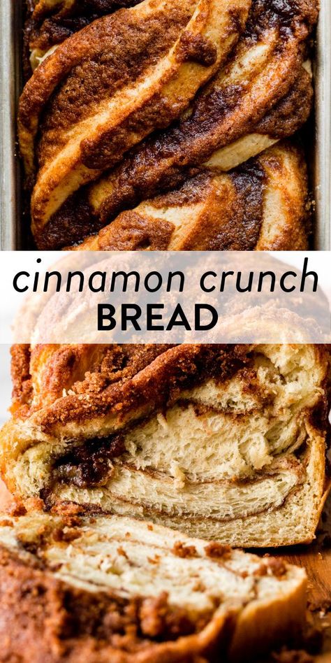 Cinnamon Bread Recipe, Sugar Bread, Cinnamon Swirl Bread, Cinnamon Crunch, Artisan Bread Recipes, Sally's Baking, Yeast Bread Recipes, Swirled Bread, Cloud Bread