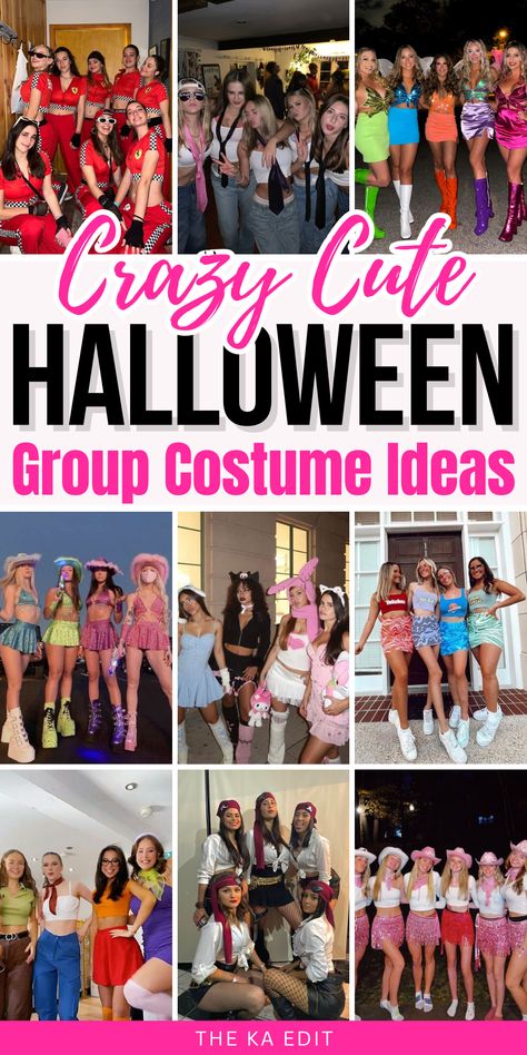 Group If 5 Halloween Costumes, Awesome Group Halloween Costumes, Clueless Group Costume, Halloween Costume For Large Group, Costumes For Four Women, Famous Groups Of 4 Costumes, Girly Halloween Group Costumes, Co Ed Group Halloween Costumes, 5 Girls Halloween Costume Ideas