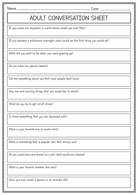 Advanced Esl Worksheets, Esl Questions For Adults, Esl For Adults Lesson Plans, Speaking Games For Adults, Conversational English Activities, Esl Worksheets For Adults, English For Adults Beginners, Esl Conversation Activities For Adults, Esl Speaking Activities For Adults