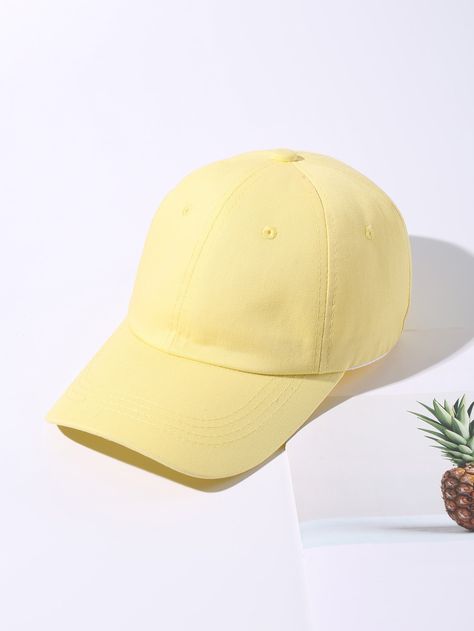 Yellow Casual   Cotton Plain Baseball Cap Embellished   Women Accessories Cricket Whites, Yellow Baseball Cap, Yellow Outfits, Plain Baseball Caps, Dream Wishlist, Yellow Hat, Yellow Outfit, Gold Wallpaper, Yellow Aesthetic