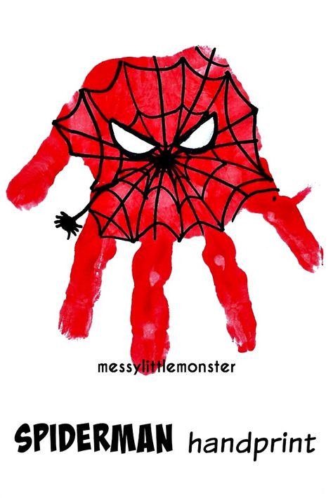 Messy Little Monster: Spiderman Superhero Handprint Craft Spiderman Craft, Spiderman Hand, Hero Crafts, Crafting Table, Superhero Crafts, Footprint Crafts, Simple Crafts, Handprint Craft, Footprint Art